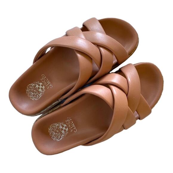 Vince Camuto Beige Chevelle Jute Wrapped Arch Support Leather Platform Sandals - Picture 2 of 8